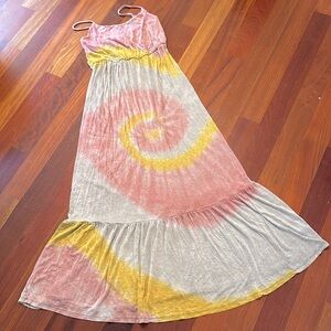 Lily Rose maxi tie dye dress - spaghetti straps - sleeveless - beach - size M